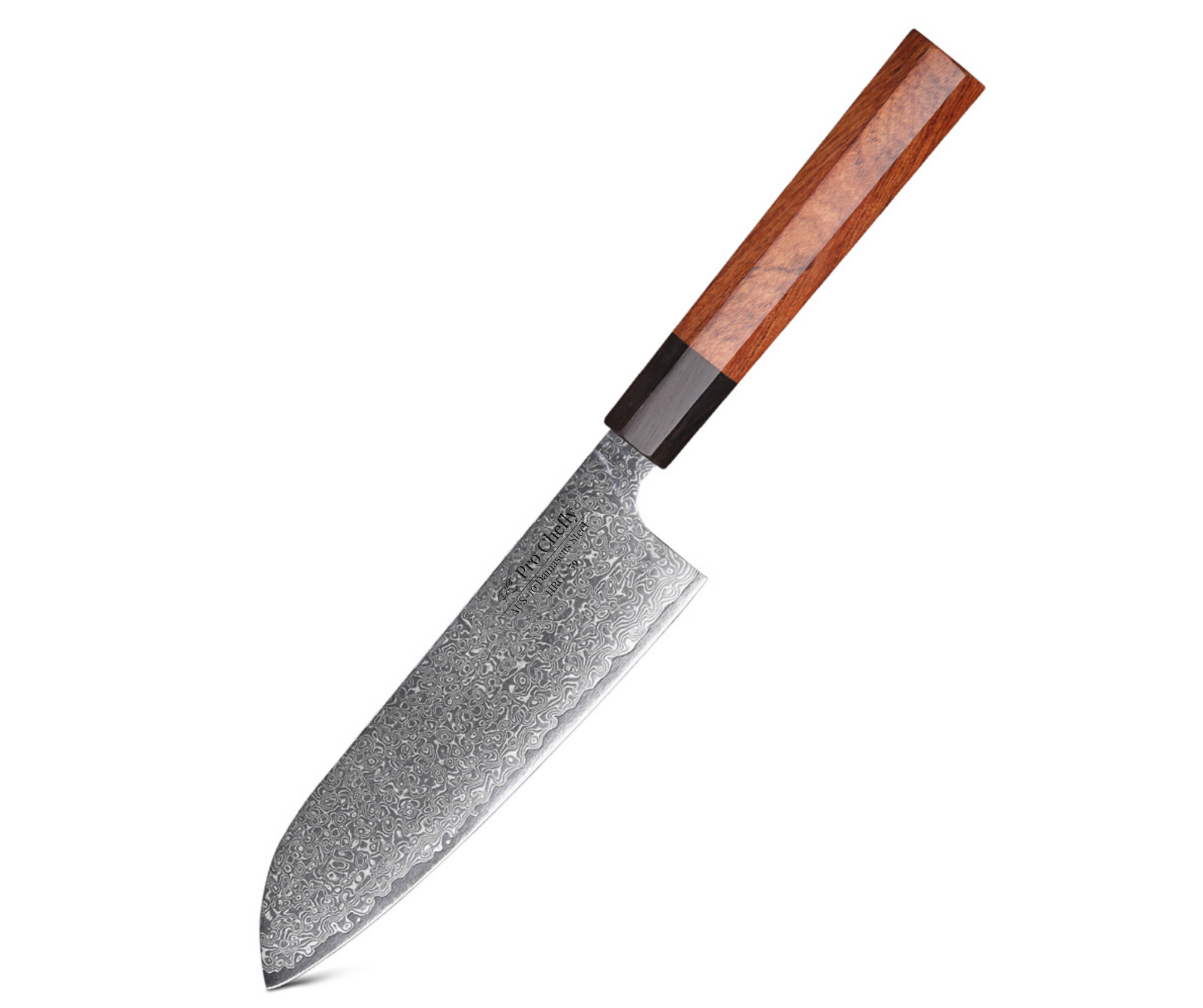 7" Damascus Santoku Knife