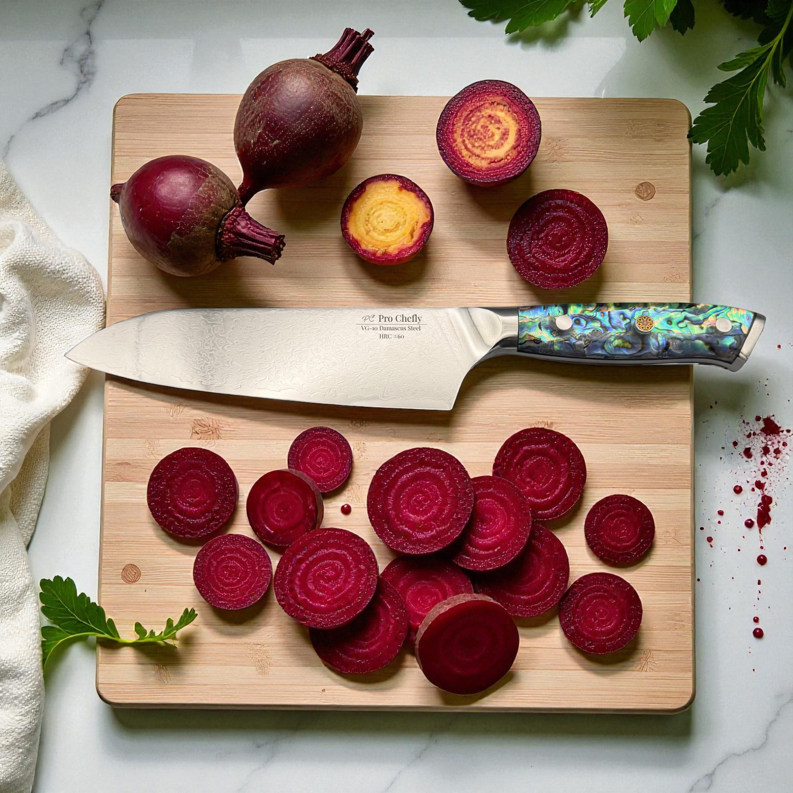 7” Damascus Santoku Knife