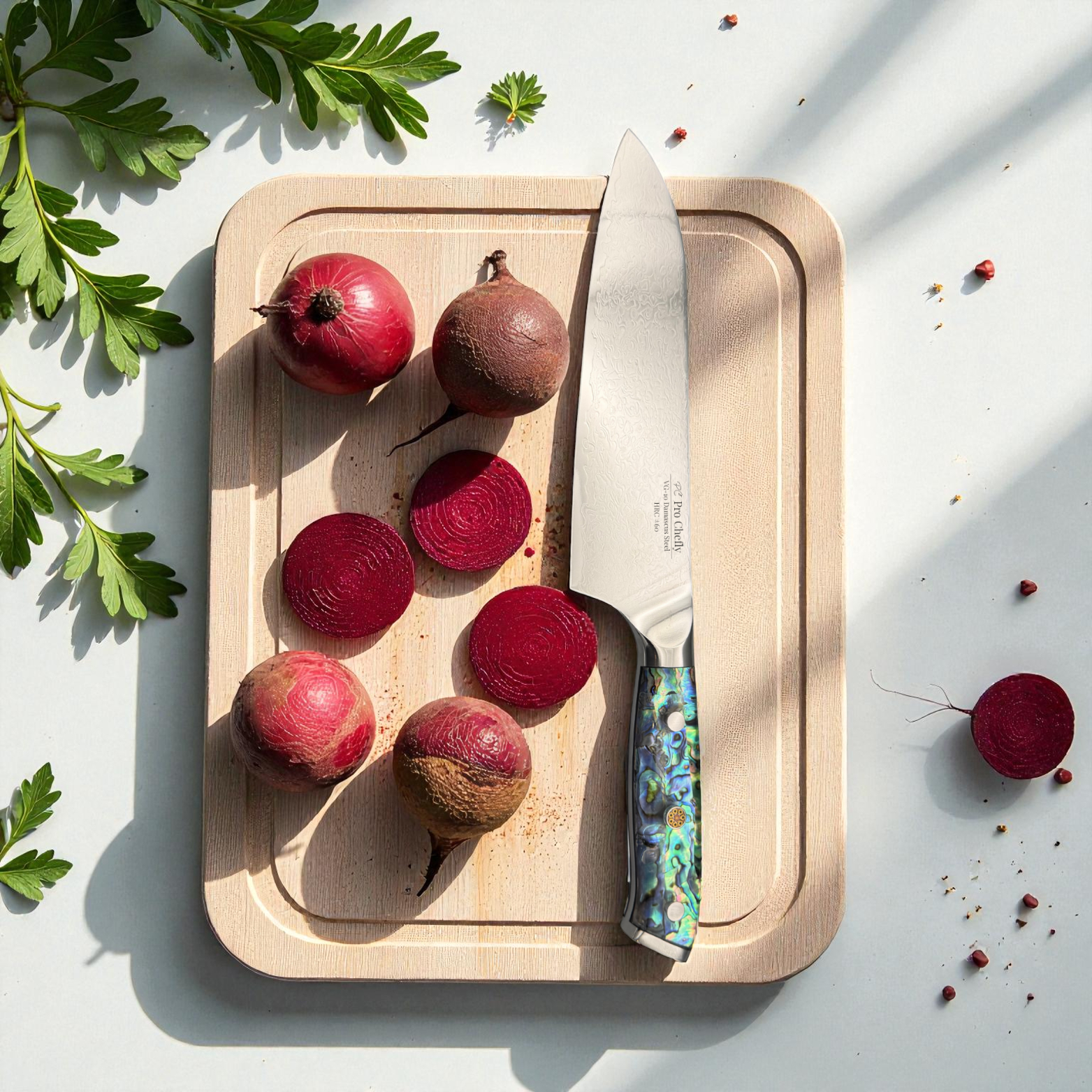 7” Damascus Santoku Knife