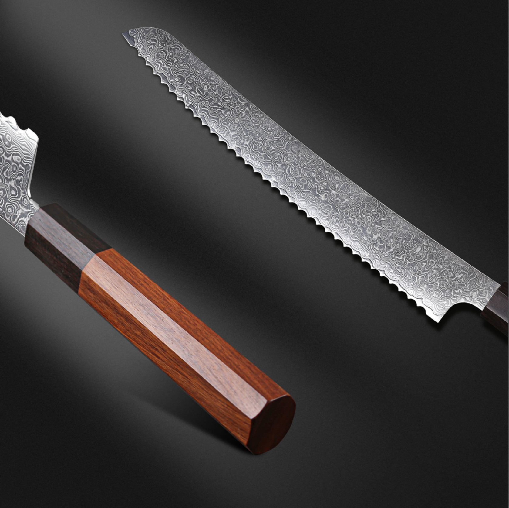 9" Damascus Bread Knife