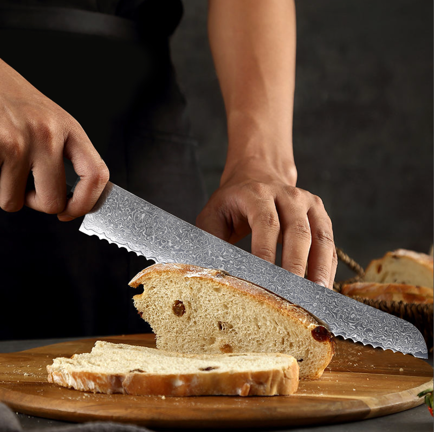 9" Damascus Bread Knife